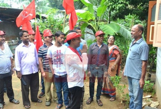 CPI-M busy in door to door campaigning CPI-M busy in door to door campaigning